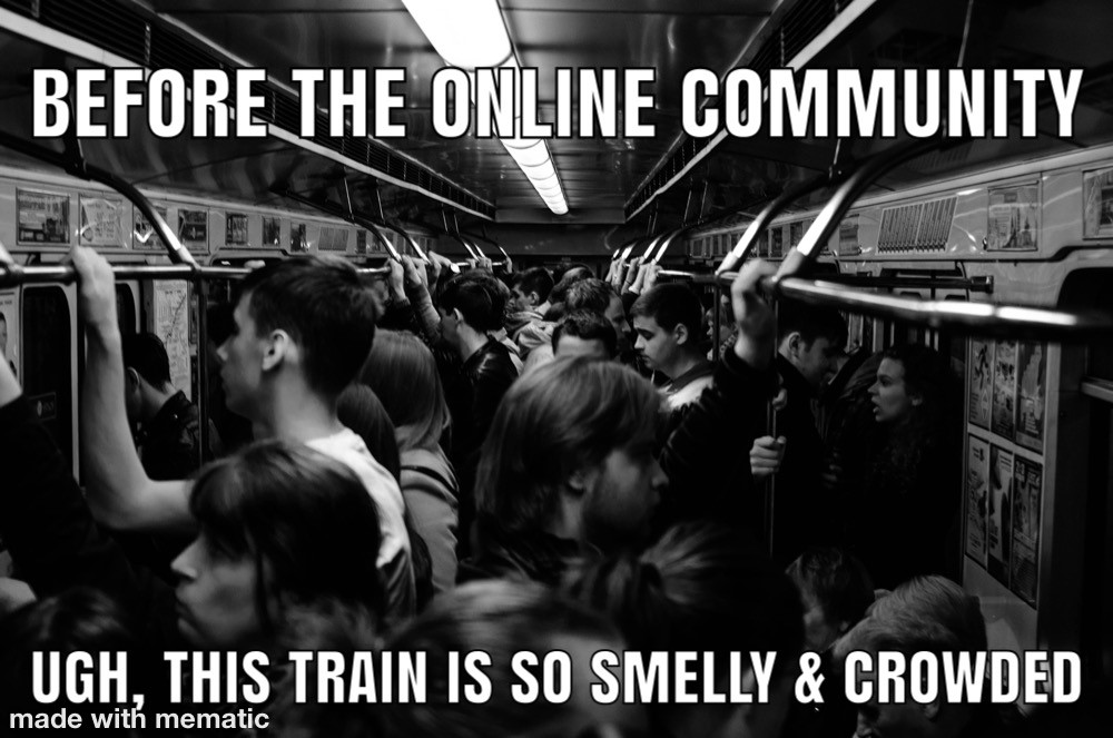 Jill before the online community is stuck on a crowded train